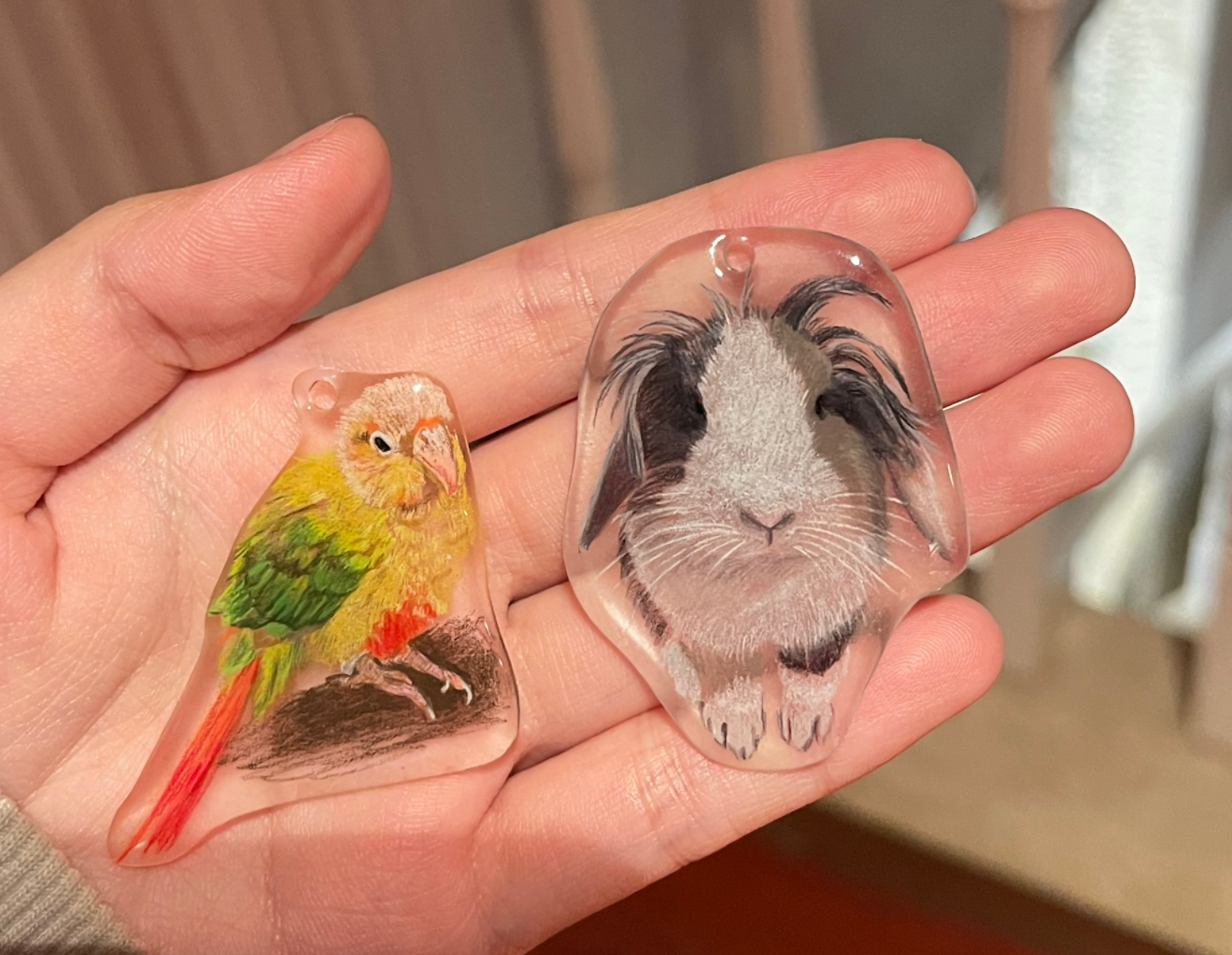 Personalized Pet Portrait Keychain, Custom Pet Photo Keychain, Actual Pet Keyring, Memorial Gift, Pet Lover Gifts, Handmade Gifts