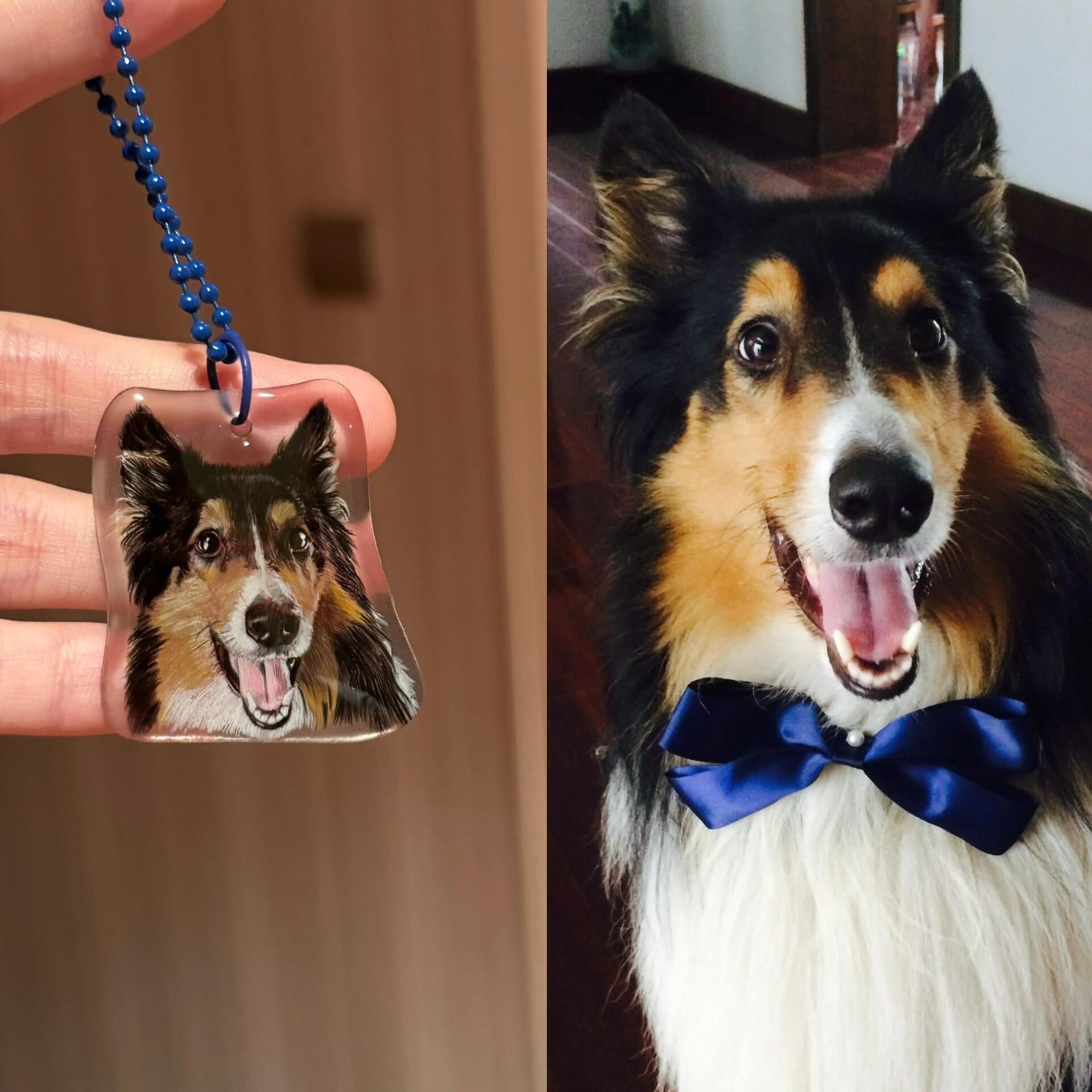Custom Dog Portrait Shrinky Dink Keychains, Realistic Pet Portrait Pencil Drawing on a Keyring, Handmade Pet Keyring, Animal Lover gifts