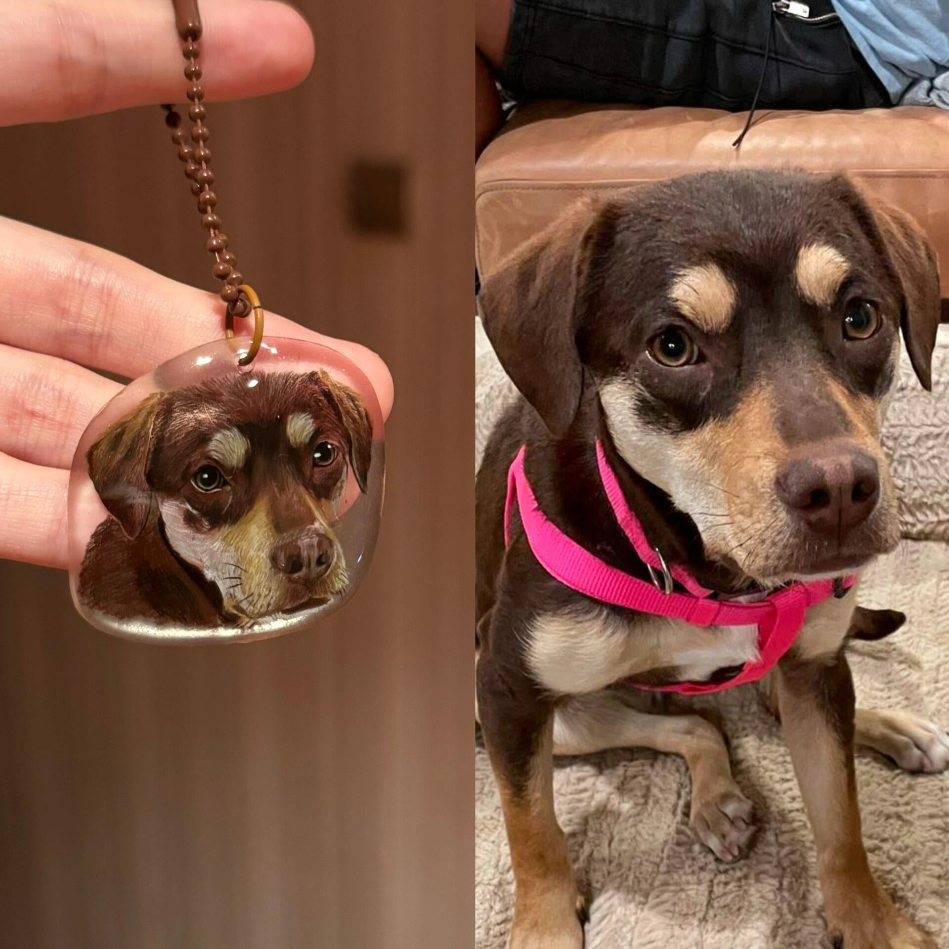 Custom Dog Portrait Shrinky Dink Keychains, Realistic Pet Portrait Pencil Drawing on a Keyring, Handmade Pet Keyring, Animal Lover gifts