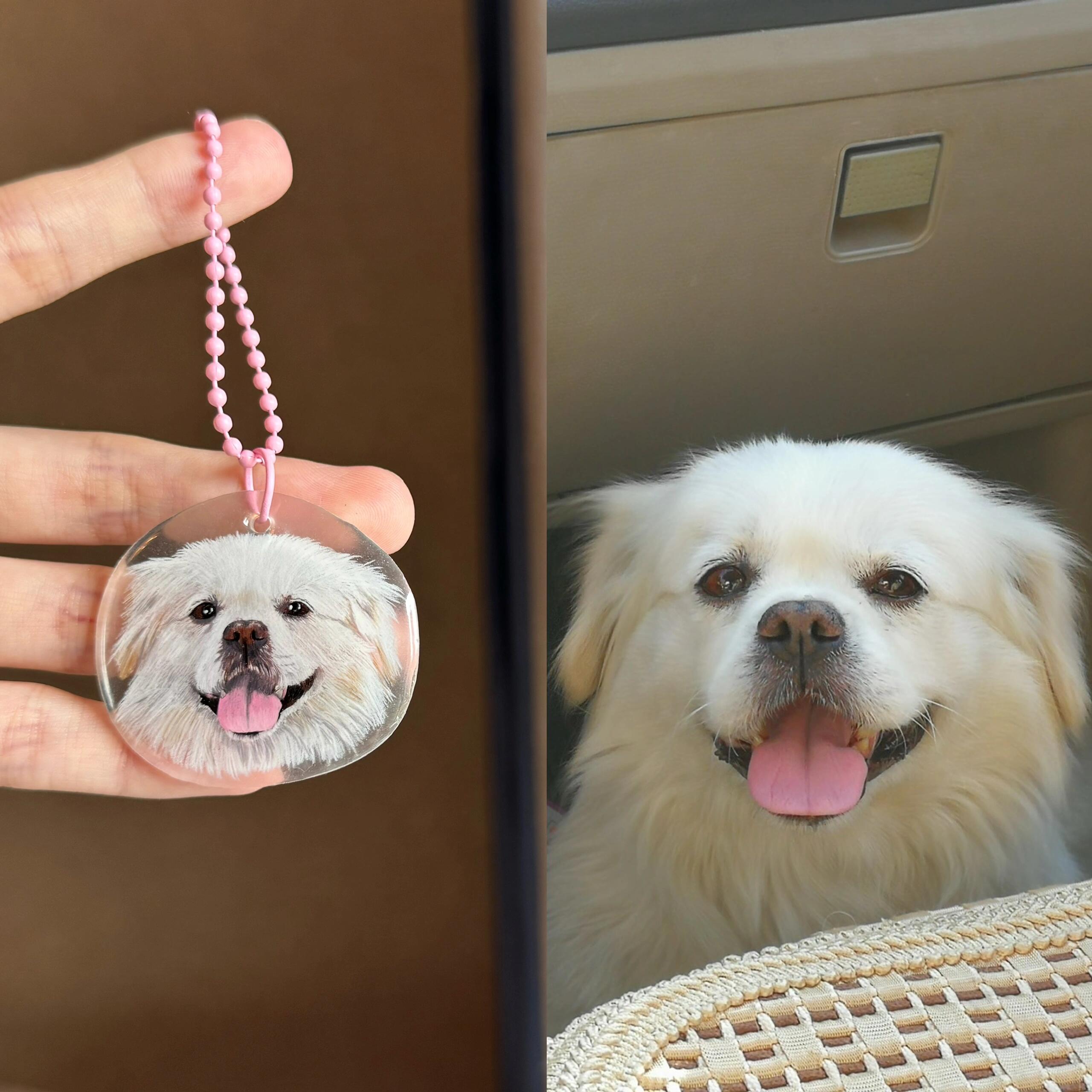Custom Dog Portrait Shrinky Dink Keychains, Realistic Pet Portrait Pencil Drawing on a Keyring, Handmade Pet Keyring, Animal Lover gifts