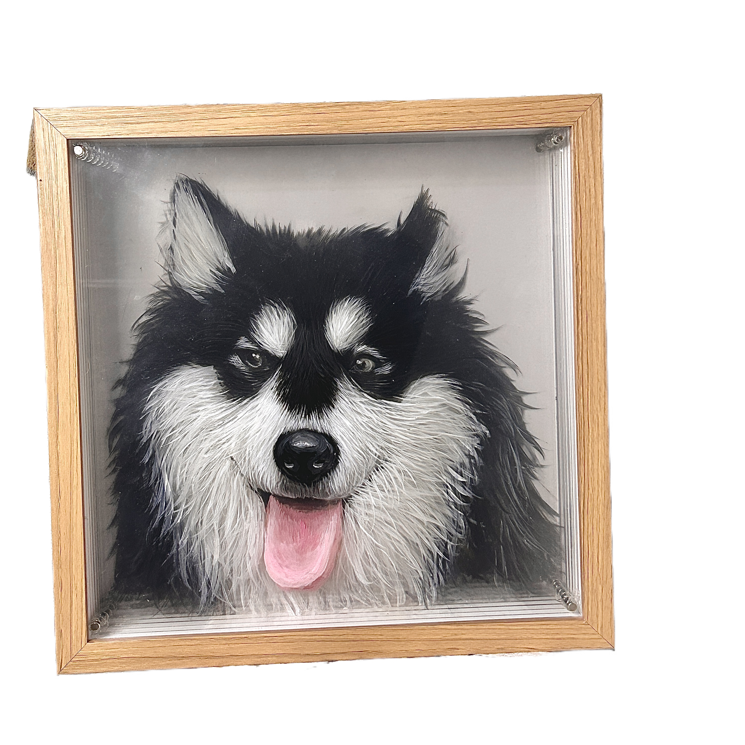 Custom 3D glass painting for pet, Cat/Dog portrait art, Multilayer painting, Pet memorial, Gift, Hand Painted