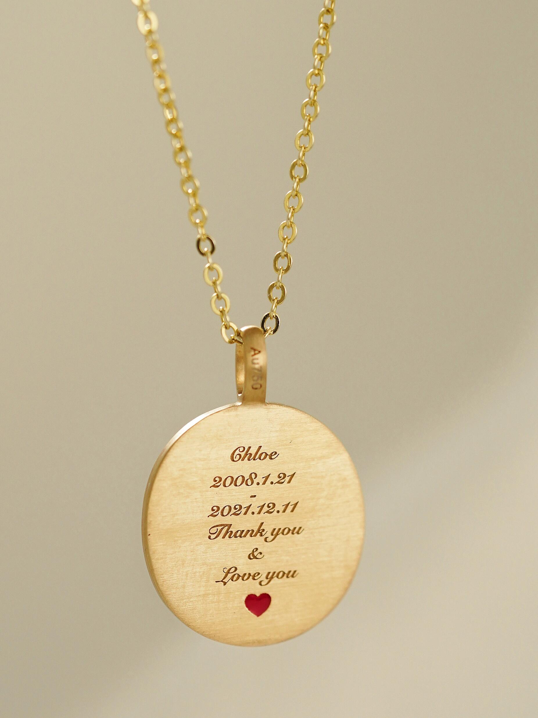 Personalized Dog Photo Necklace, Pet Keepsake, Enamel Necklace, Custom Pet Gifts, Pet Memorial, Sterling Silver/14K/18K Jewelry