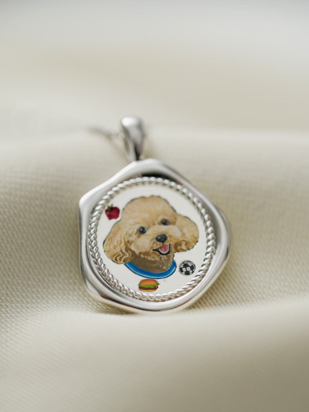 Personalized Dog Photo Necklace, Pet Keepsake, Enamel Necklace, Custom Pet Gifts, Pet Memorial, Sterling Silver/14K/18K Jewelry