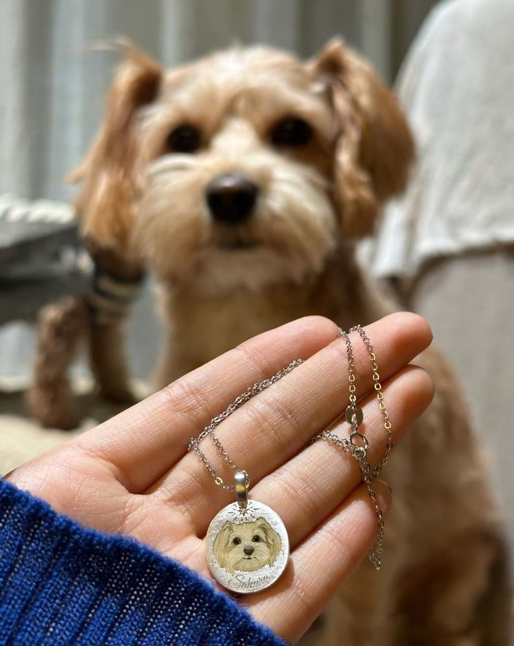 Custom Dog Memorial Necklace Pet Photo Necklace Enamel Necklace Han