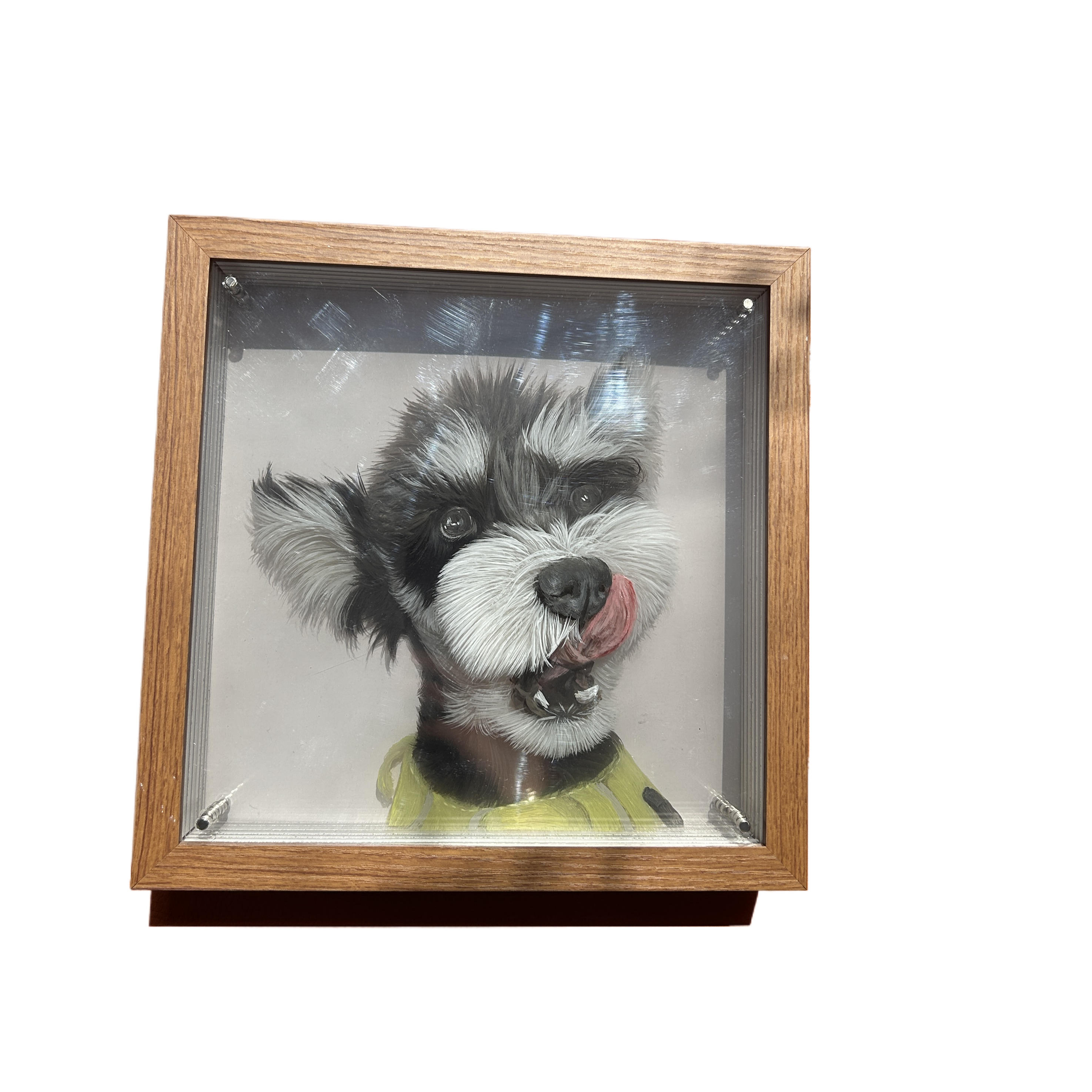 Custom 3D glass painting for pet, Cat/Dog portrait art, Multilayer painting, Pet memorial, Gift, Hand Painted