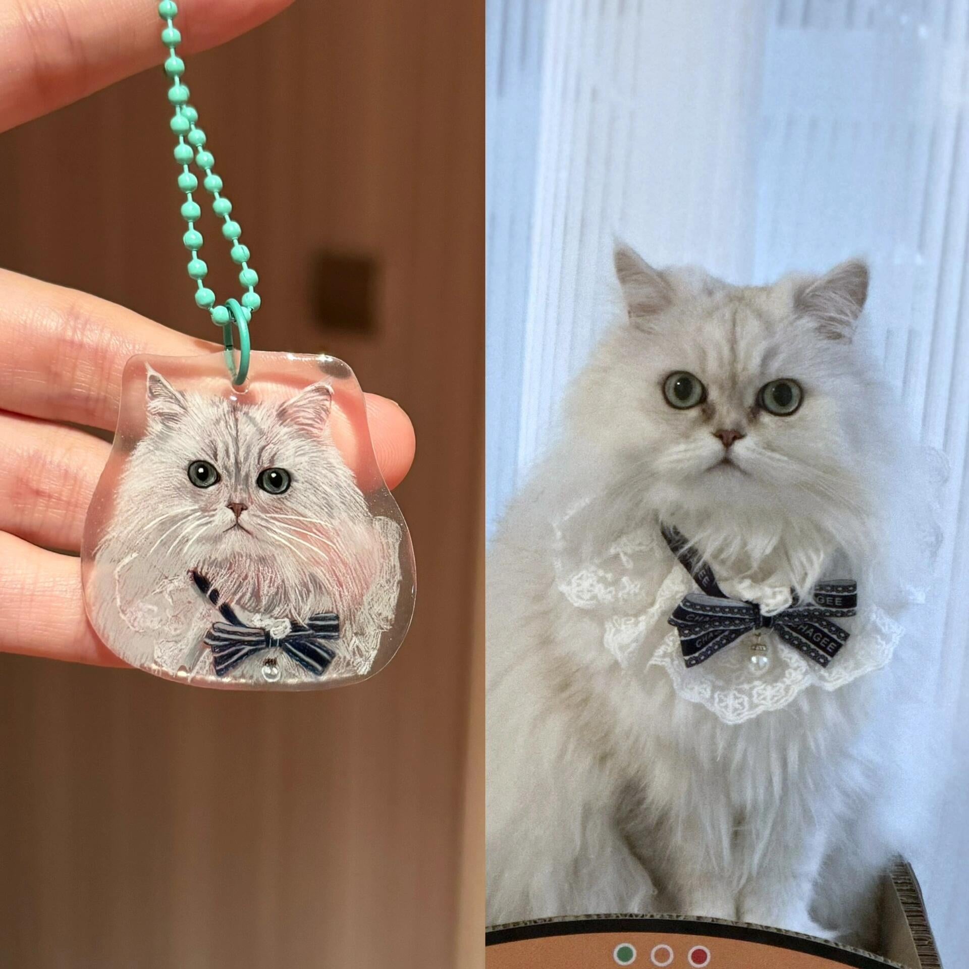 Personalized Cat Portrait Keychain, Pencil Drawing Art, Shrinky Plastic Dink, Pet Loss, Memorial Pet Gift, Special Gifts for Her