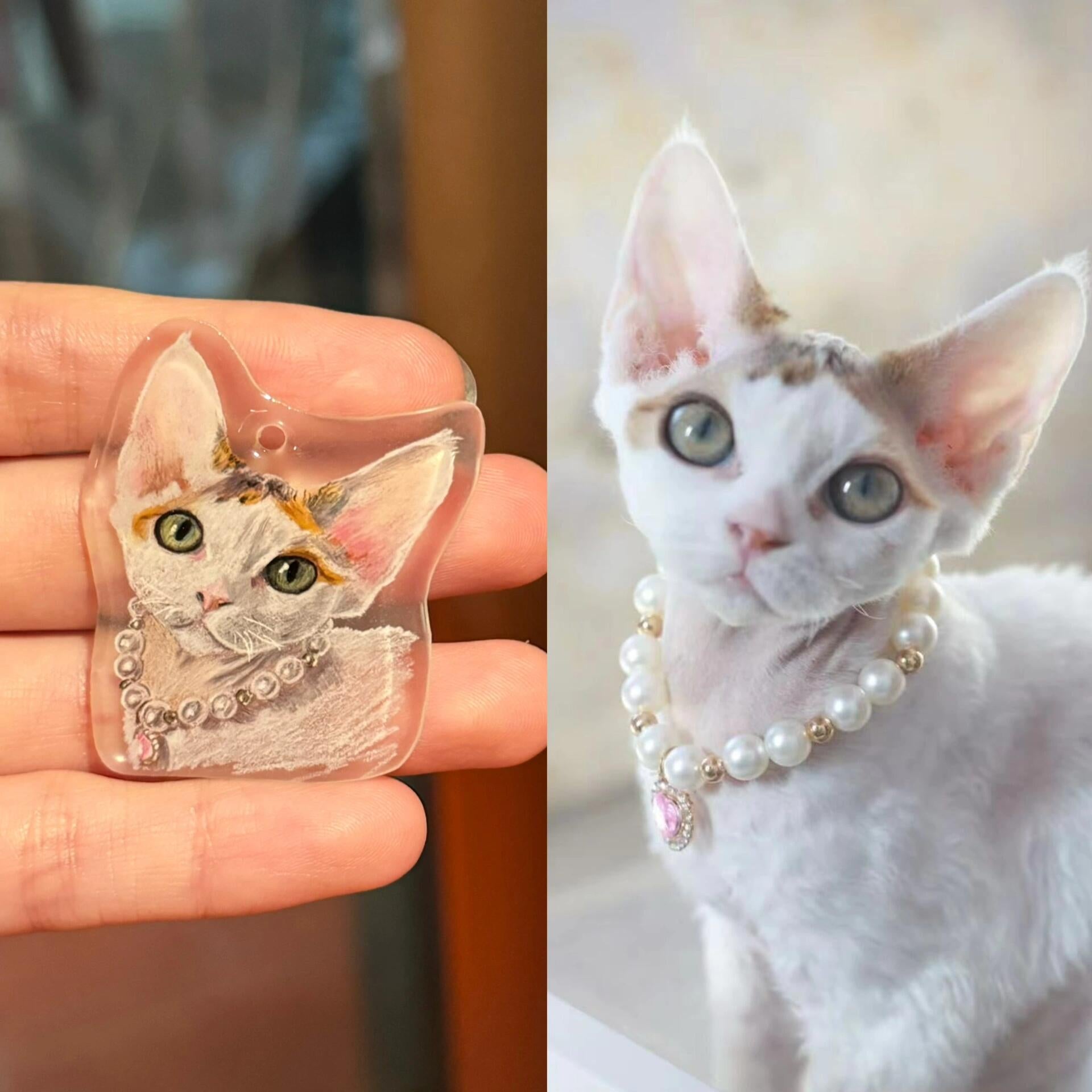 Personalized Cat Portrait Keychain, Pencil Drawing Art, Shrinky Plastic Dink, Pet Loss, Memorial Pet Gift, Special Gifts for Her