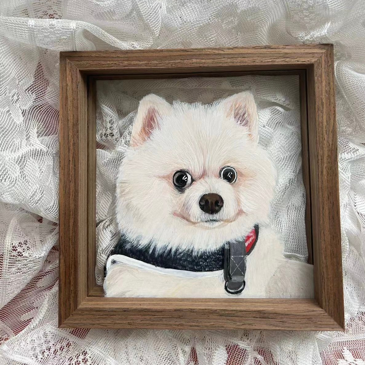 Custom Pet Portrait Painting, Single-Layer Glass Painting, Pet memorial, Gifts for Mother, Hand Painted Pet Portrait